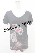 PEACE NOW / プリント半袖カットソー  黒 H-25-05-10-017-PU-TO-KB-ZH