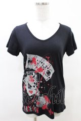 PEACE NOW / プリント半袖カットソー  黒 H-25-05-10-017-PU-TO-KB-ZH