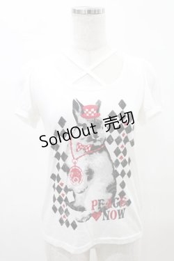 画像1: PEACE NOW / プリントパフカットソー  白 H-25-05-10-018-PU-TO-KB-ZH