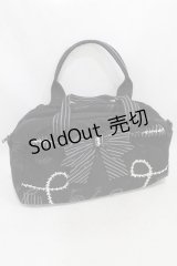 FRILL / プリントボストンバッグ  黒 H-25-05-10-021-HN-BG-KB-ZH