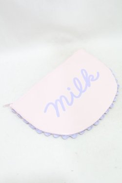 画像1: MILK / ラウンドポーチ  ピンク H-25-05-10-022-ML-ZA-KB-ZH
