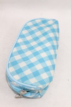 画像2: MILK / ギンガムポーチ  サックス H-25-05-10-023-ML-ZA-KB-ZH