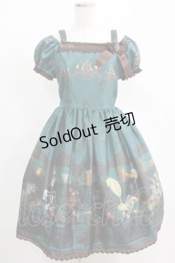 画像1: ALICE and the PIRATES / CHOcOlate addiction 〜with your SweEt Memories〜柄ワンピース Free エメラルド×茶レース H-25-05-12-001-PA-OP-NS-ZH