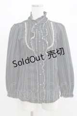 axes femme / ストライプブラウス M ブラック H-25-05-12-034-AX-BL-NS-ZH