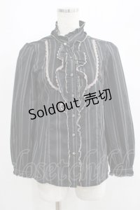 axes femme / ストライプブラウス M ブラック H-25-05-12-034-AX-BL-NS-ZH