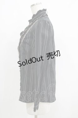画像2: axes femme / ストライプブラウス M ブラック H-25-05-12-034-AX-BL-NS-ZH