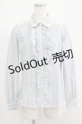 axes femme / ストライプブラウス M サックス H-25-05-12-035-AX-BL-NS-ZH