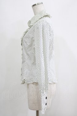 画像2: Innocent World / ドットフリルブラウス L オフ/ネイビー H-25-05-12-037-IW-BL-NS-ZH