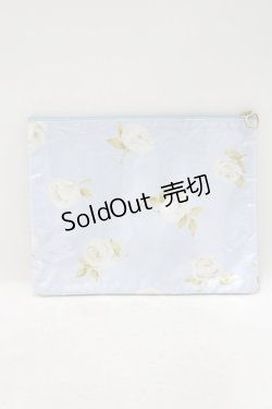 画像1: JESUS DIAMANTE / ディアマンテトラベルポーチ  グランヴィルローズ柄サックス H-25-05-12-046-JE-ZA-NS-ZH