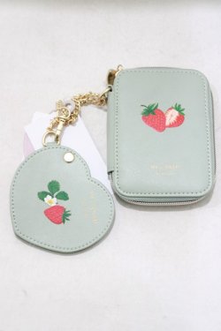 画像1: m petit by misako / AMハートミラーツキポーチ  グリーン H-25-05-12-050-LO-ZA-NS-ZH