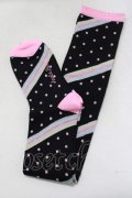 Angelic Pretty / マシュマロボーダーオーバーニー  ブラック H-25-05-12-058-AP-ZA-NS-ZH