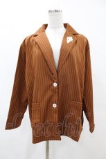 画像1: 【SALE】NieR CLOTHING / SUMMER SUIT JACKET  ブラウンストライプ H-25-05-12-1035-PU-JA-KB-ZT100 (1)