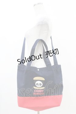 画像1: Candy Stripper / PEPE BURGER CANVAS TOTE BAGS  ネイビー H-25-05-12-1008-PU-BG-KB-ZH