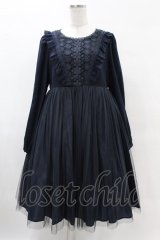 Vallee lys / "Frost Crystals"ワンピース  ネイビー H-25-05-12-1012-0-OP-KB-ZH