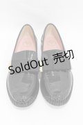 YOSUKE / リボンローファー 24cm 黒 H-25-05-12-1003-PU-SH-KB-ZH
