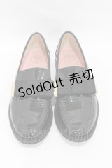 YOSUKE / リボンローファー 24cm 黒 H-25-05-12-1003-PU-SH-KB-ZH