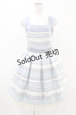 画像1: abilletage / マルチボーダージャンパースカート  サックス H-25-05-12-1023-GO-OP-KB-ZH