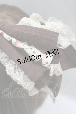 画像2: Innocent World / バラとトランプのリボンヘッドドレス  ショコラ H-25-05-12-067-IW-AC-NS-ZH