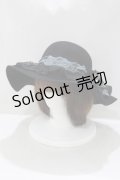 axes femme / レースつば広フェルトハット  ブラック H-25-05-12-076-AX-AC-NS-ZH