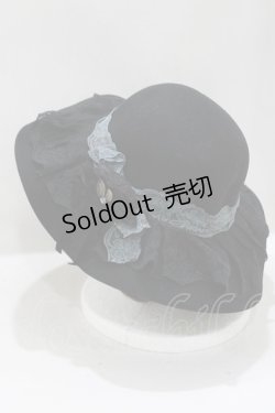 画像2: axes femme / レースつば広フェルトハット  ブラック H-25-05-12-076-AX-AC-NS-ZH