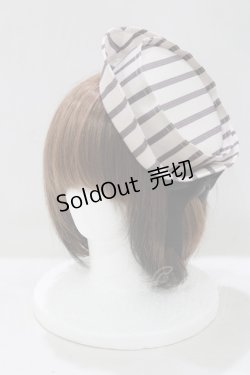 画像1: Victorian maiden / レジメンタルリボンドレスハット  グレージュ H-25-05-12-077-CL-AC-NS-ZH