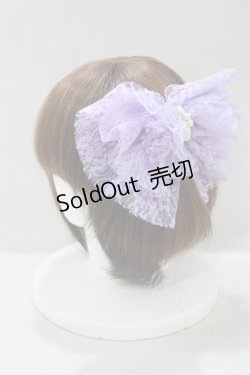 画像1: metamorphose / レースリボンバレッタ  ラベンダー H-25-05-12-080-ME-AC-NS-ZH