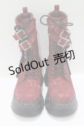 axes femme POETIQUE / チャイナ釦タンクソールブーツ 37 ワイン H-25-05-12-082-AX-SH-NS-ZH