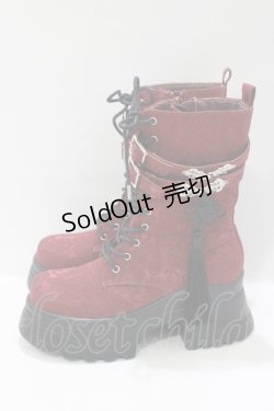 画像2: axes femme POETIQUE / チャイナ釦タンクソールブーツ 37 ワイン H-25-05-12-082-AX-SH-NS-ZH