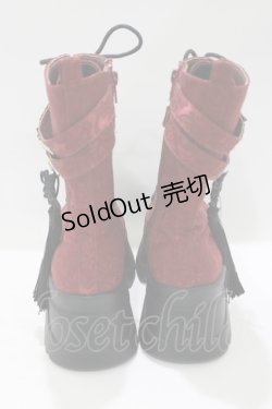画像3: axes femme POETIQUE / チャイナ釦タンクソールブーツ 37 ワイン H-25-05-12-082-AX-SH-NS-ZH