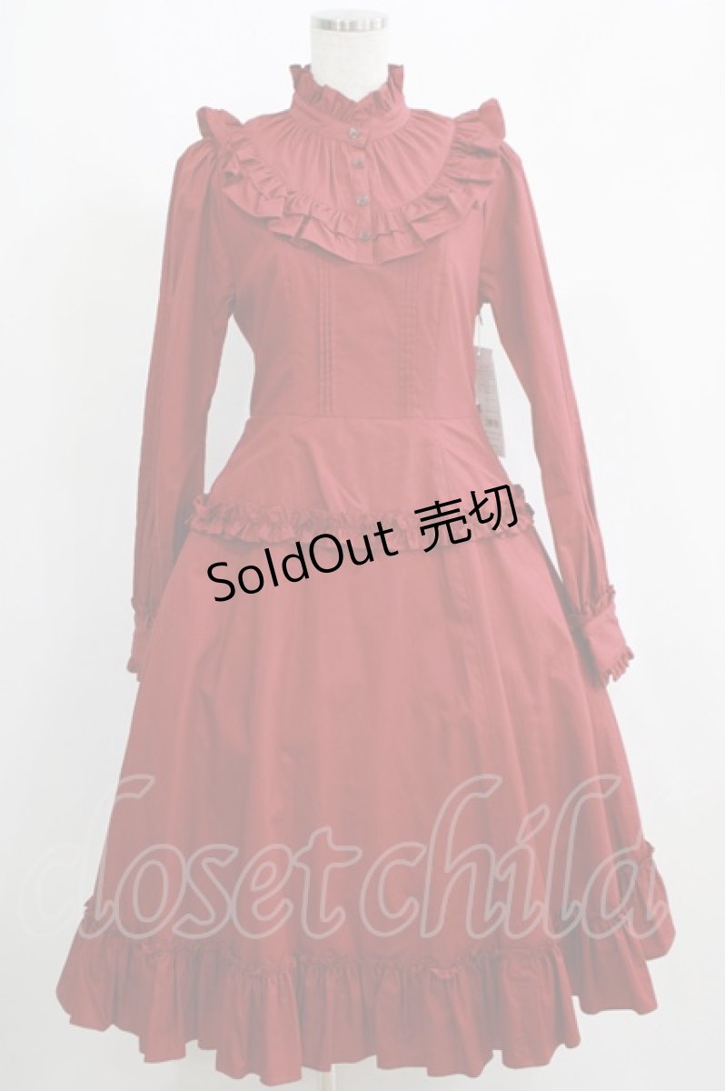 画像1: Victorian maiden / ノーブルコットンドレス Free ボルドー H-25-05-12-007-CL-OP-NS-ZH (1)