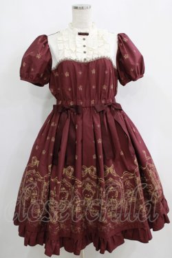 画像1: Victorian maiden / ロイヤルベアサイドリボンワンピース Free ボルドー H-25-05-12-008-CL-OP-NS-ZH