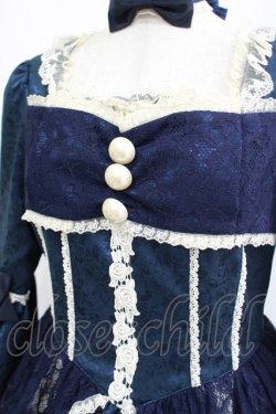 画像4: Angelic Pretty / ローズガーデンプリンセスワンピース free 紺 H-25-05-12-009-AP-OP-NS-ZH