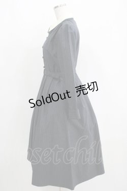 画像2: an another angelus / ピンストライプクレリック衿ロングワンピース Free D/GRAY H-25-05-12-012-CA-OP-NS-ZH