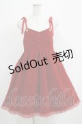 To Alice / 別珍リボンジャンパースカート S レッド H-25-05-12-016-LO-OP-NS-ZH