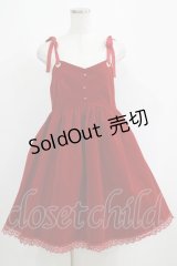 To Alice / 別珍リボンジャンパースカート S レッド H-25-05-12-016-LO-OP-NS-ZH