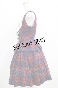 画像2: Victorian maiden / ブリティッシュチェックレースアップジャンパースカート Free Cherry H-25-05-12-020-CL-OP-NS-ZH