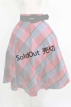 画像1: an another angelus / ビッグチェックフレアースカート Free RED H-25-05-12-025-CA-SK-NS-ZH