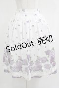 axes femme / 紫陽花パネル柄スカート M オフ H-25-05-12-026-AX-SK-NS-ZH