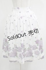 axes femme / 紫陽花パネル柄スカート M オフ H-25-05-12-026-AX-SK-NS-ZH