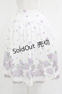 axes femme / 紫陽花パネル柄スカート M オフ H-25-05-12-026-AX-SK-NS-ZH