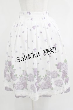 画像1: axes femme / 紫陽花パネル柄スカート M オフ H-25-05-12-026-AX-SK-NS-ZH