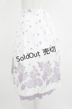 画像2: axes femme / 紫陽花パネル柄スカート M オフ H-25-05-12-026-AX-SK-NS-ZH