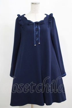 画像1: Amavel / スカラップワンピース Free ネイビー H-25-05-13-027-CA-OP-NS-ZH