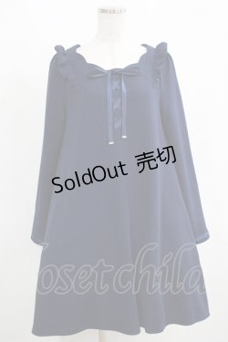 画像1: Amavel / スカラップワンピース Free ネイビー H-25-05-13-027-CA-OP-NS-ZH