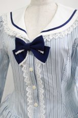 画像4: ALICE and the PIRATES / ドビーストライプセーラーワンピース Free サックス H-25-05-13-003-PA-OP-NS-ZH (4)