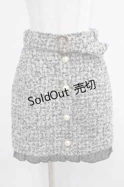 画像1: Ank Rouge / プリーツフリルツイードスカート M ブラック H-25-05-13-042-CA-SK-NS-ZH