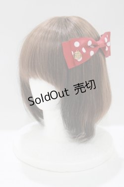 画像1: Maison de FLEUR / ドットサテンリボンバレッタ  レッド H-25-05-13-059-LO-AC-NS-ZH