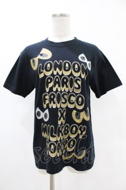 画像1: MILKBOY / プリントTee S ブラック×ゴールド H-25-05-13-1050-MB-TO-KB-ZH