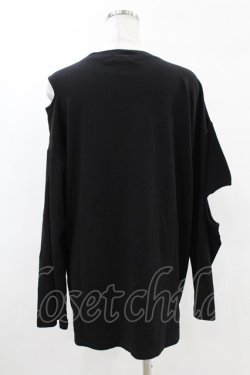 画像2: NieR Clothing / アシメカット長袖カットソー  黒 H-25-05-13-1052-PU-TO-KB-ZH