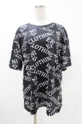 NieR Clothing / プリント半袖CUTSEW  黒 H-25-05-13-1058-PU-TO-KB-ZH